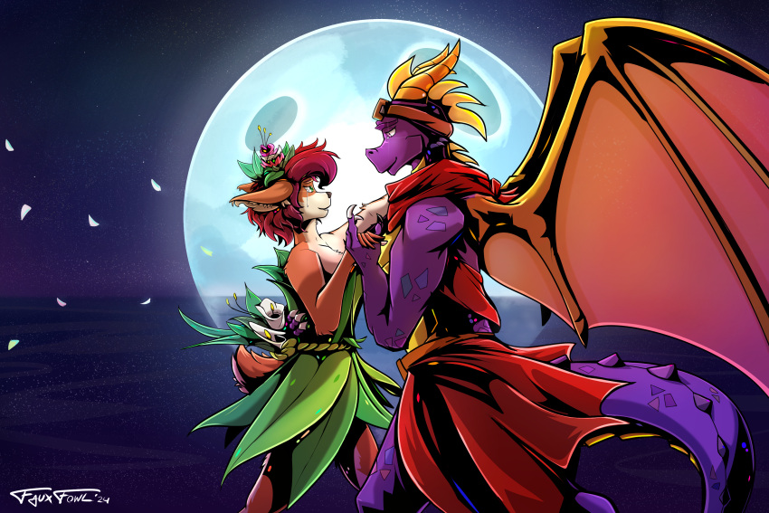 activision bodily_fluids couple_(disambiguation) crying dancing dragon elora emotional faun hi_res invalid_tag light love moon moonlight mythological_creature mythological_scalie mythology night scalie spyro spyro_the_dragon spyrothedragon tears