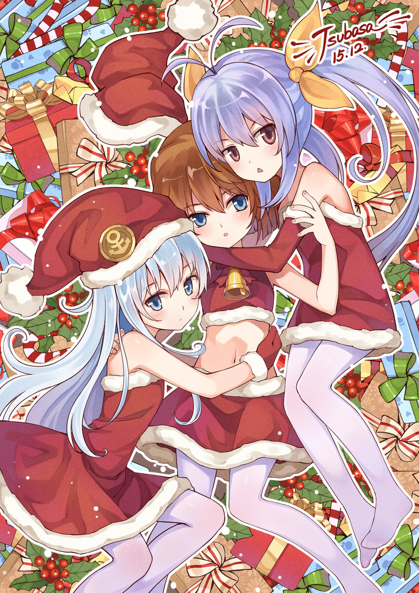 christmas detective_conan dress haibara_ai hibiki_(kancolle) kantai_collection miyauchi_renge non_non_biyori pantyhose tsubasa_tsubasa