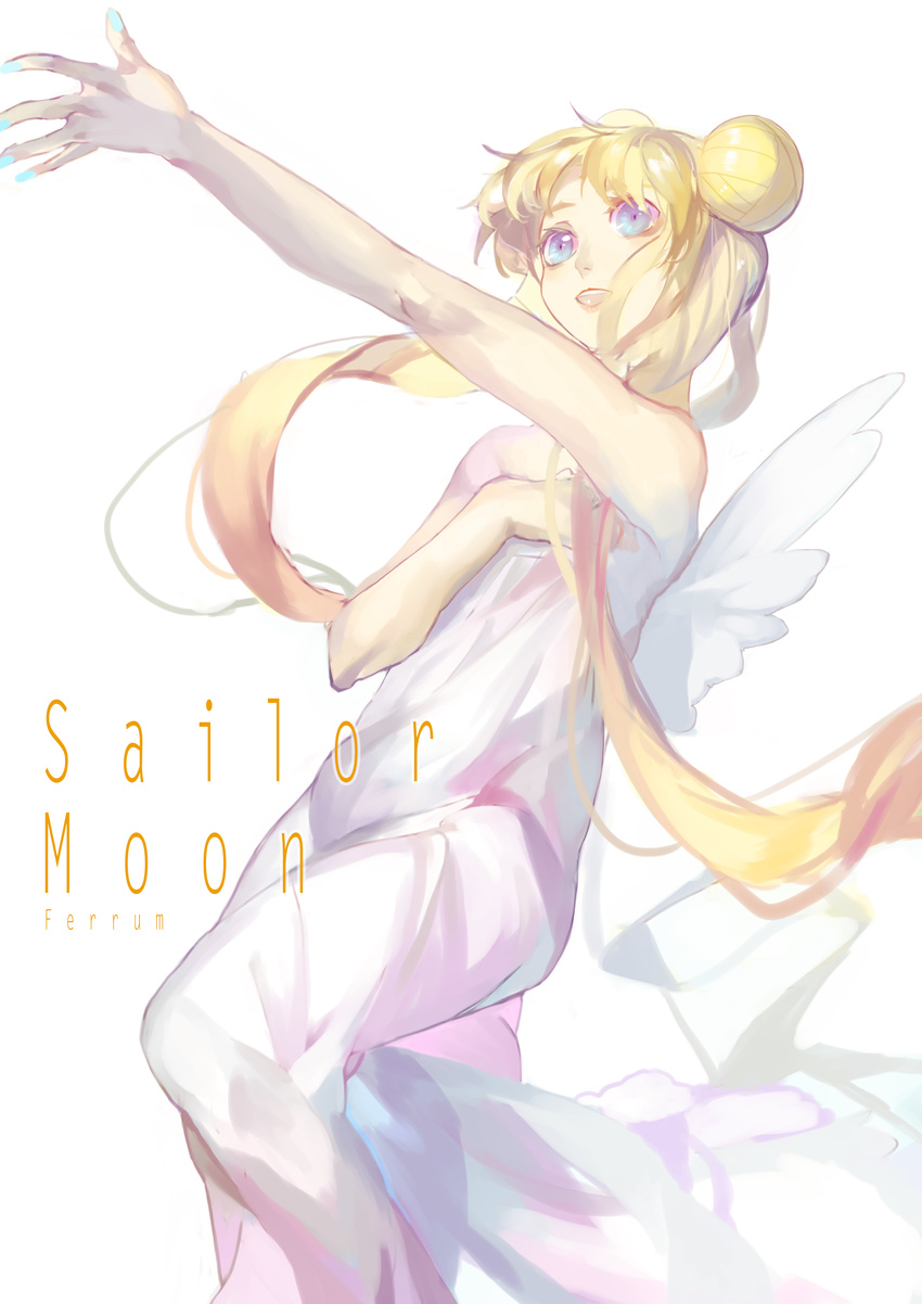 breast_hold dress fe_(sakura) princess_serenity sailor_moon wings