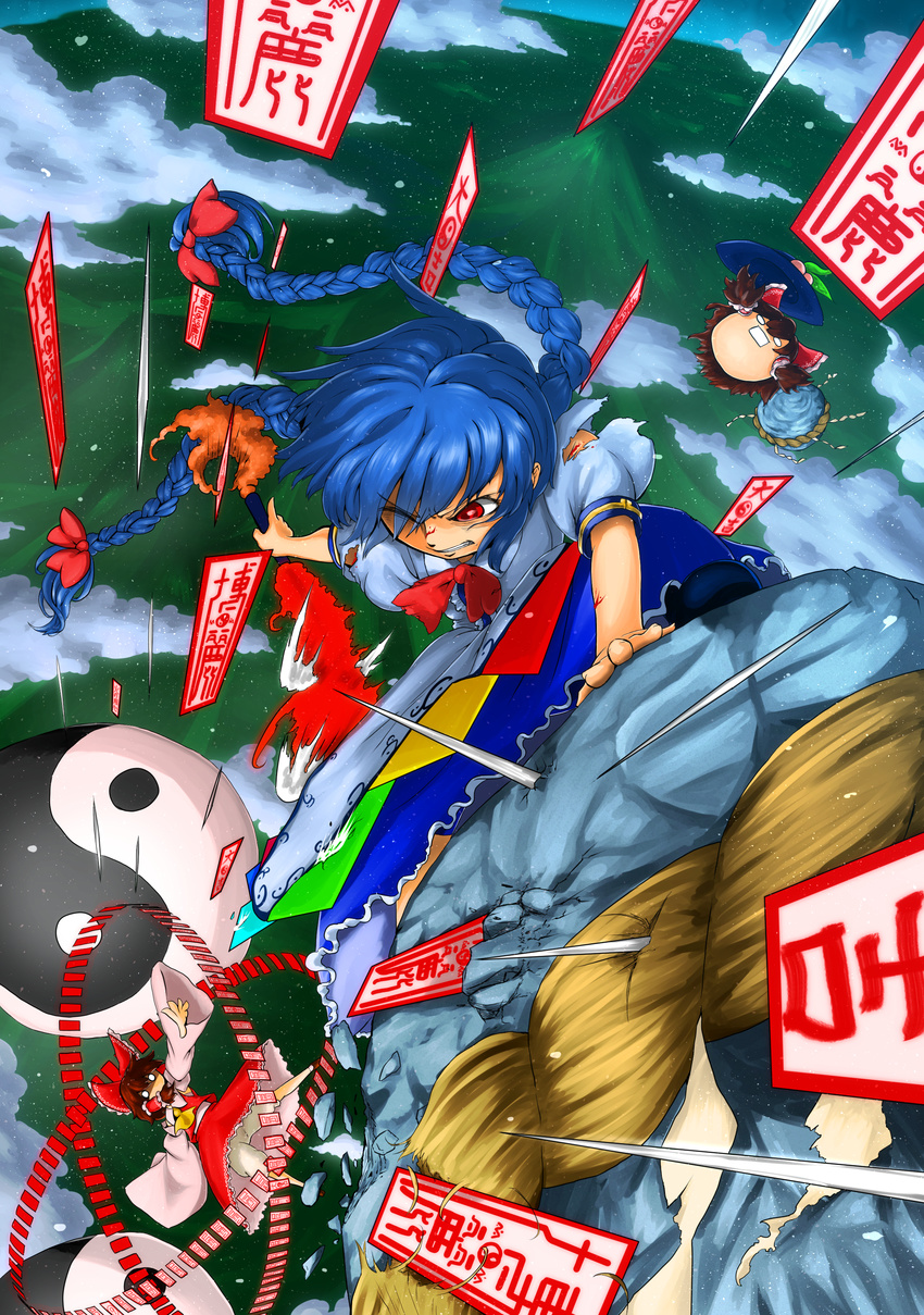 blood don9899 hakurei_reimu hinanawi_tenshi torn_clothes touhou