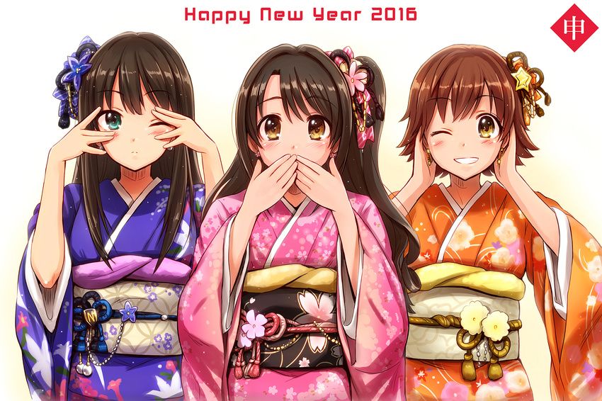 eri_(resia) honda_mio kimono shibuya_rin shimamura_uzuki the_idolm@ster the_idolm@ster_cinderella_girls