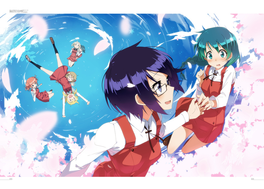 endcard hidamari_sketch hiro kasuga_ayumu_(artist) megane miyako natsume_(hidamari_sketch) nazuna nori sae seifuku yuno