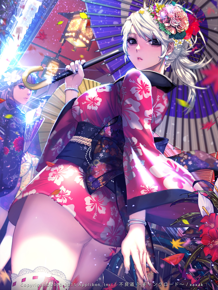 ass furyou_michi_~gang_road~ kimono nopan thighhighs umbrella xaxak