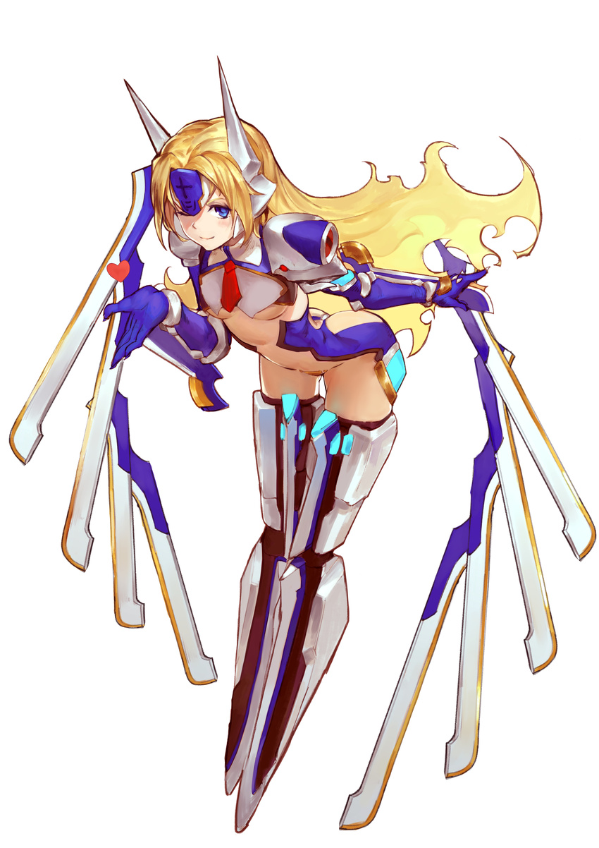 armor atorosu blazblue mu-12 no_bra thighhighs underboob wings