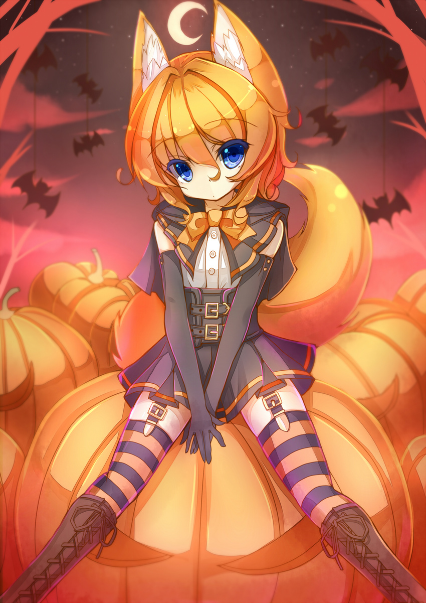 animal_ears garter_belt halloween if kitsune stockings tail thighhighs