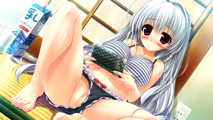 censored cleavage clochette feet game_cg kaido_ririko oshiki_hitoshi pantsu pussy sakigake_generation! wardrobe_malfunction