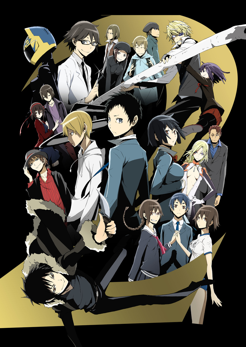 akabayashi_mizuki awakusu_akane bodysuit buruma celty_sturluson cleavage durarara!! eyepatch gym_uniform heiwajima_kasuka hijiribe_ruri kadota_kyouhei karisawa_erika kida_masaomi kishitani_shinra kuronuma_aoba megane no_bra open_shirt orihara_izaya orihara_kururi orihara_mairu pantyhose rokujou_chikage ryuugamine_mikado seifuku smoking sonohara_anri togusa_saburou vorona weapon yumasaki_walker