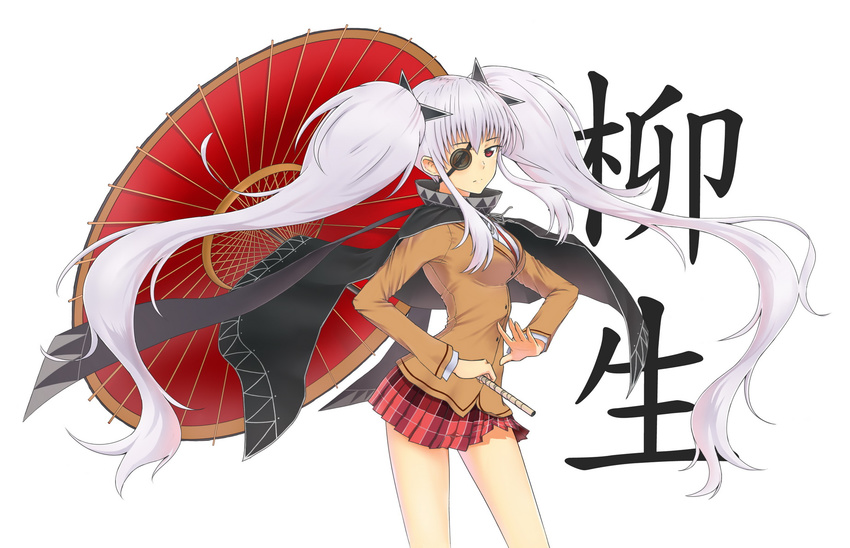 eyepatch famepeera seifuku senran_kagura umbrella