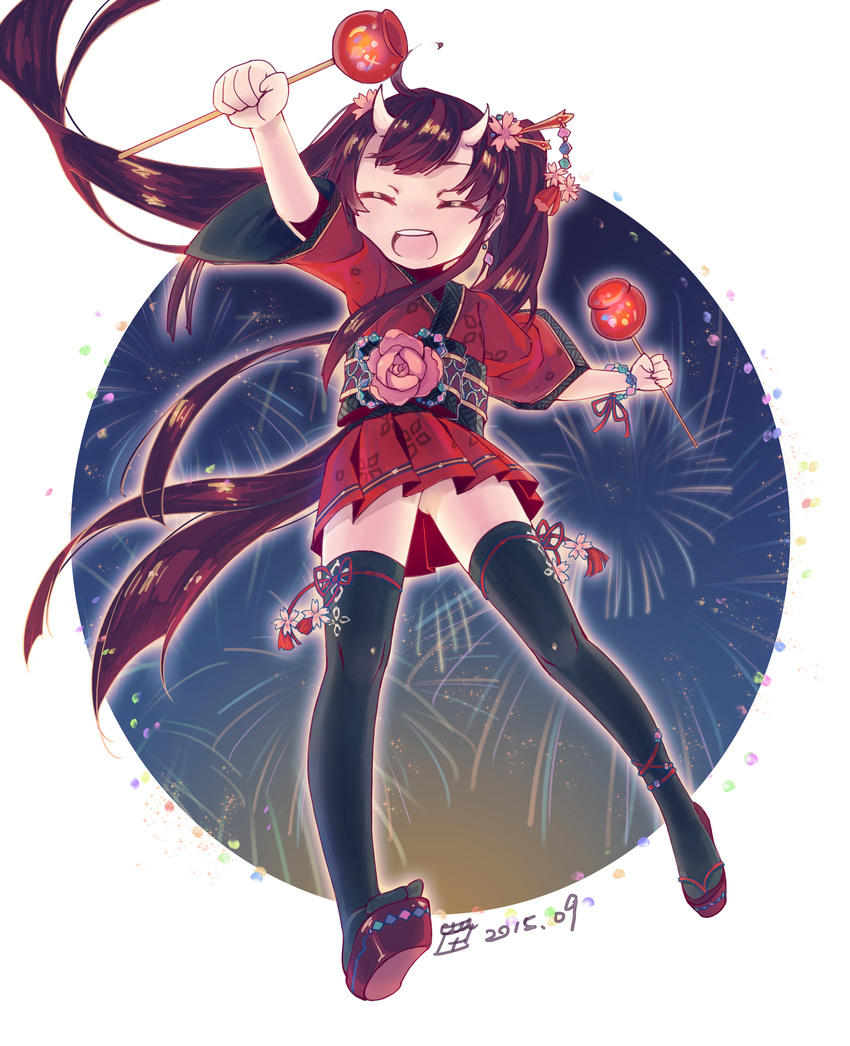 curtain horns japanese_clothes tagme thighhighs