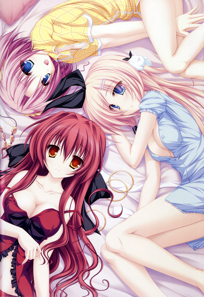 77 amane_ruru cleavage erect_nipples karen_lux_victoria kazamai_sakura lingerie mikagami_mamizu no_bra open_shirt pajama tenmaso whirlpool