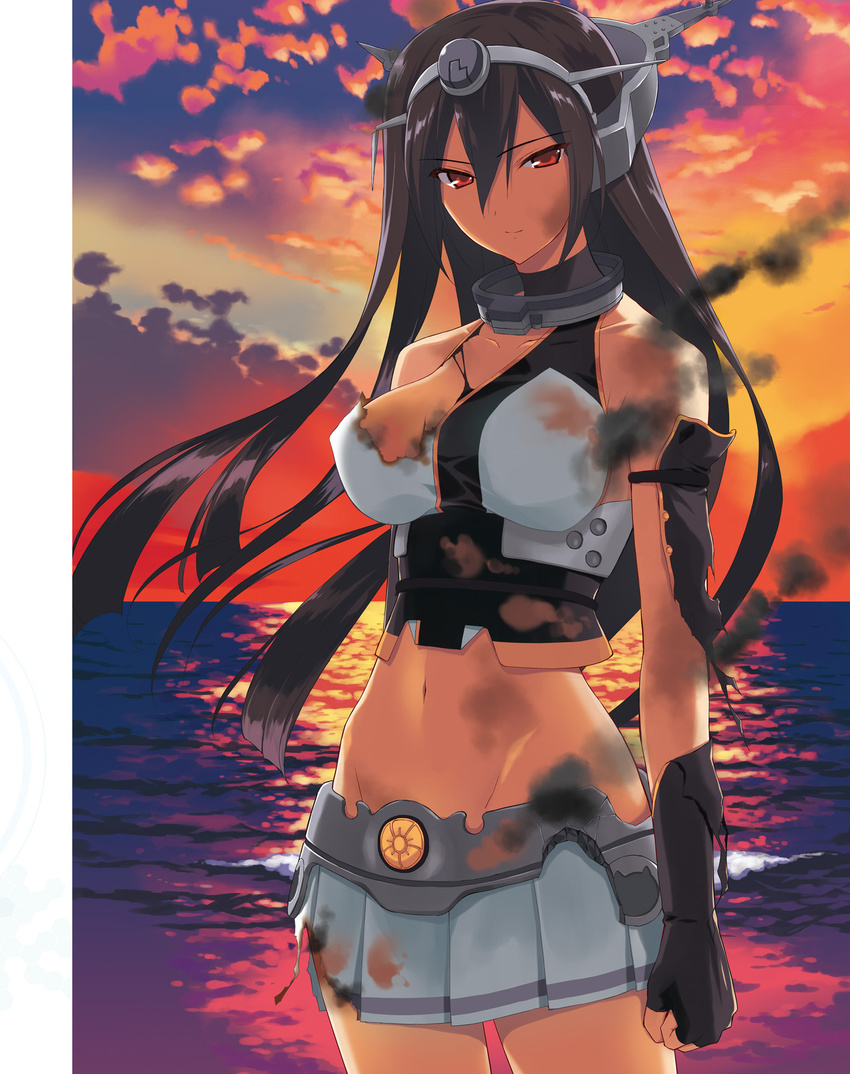 blood fumio kantai_collection nagato_(kancolle) tagme torn_clothes