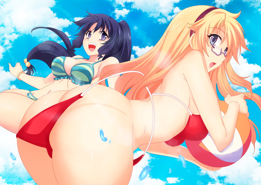 ass bikini cleavage daniel_c_rosso freezing linchen_rana megane satellizer_el_bridget swimsuits wardrobe_malfunction