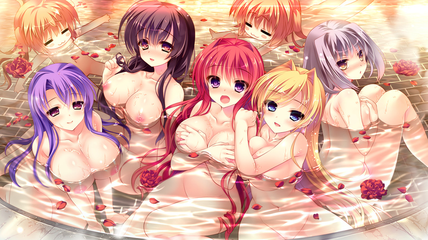 akemiya_sakura bathing breast_hold cabbit ginrei_otoha kuroba_kasumi leone_goldbach love_love_life moegino_chisa moegino_sachi naked nipples pajamas_ex rubi-sama shizaki_yukari skyfish tajima_yoshikazu wori