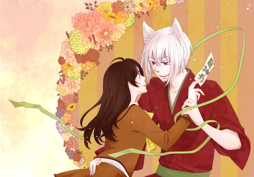 animal_ears kamisama_hajimemashita kimono momozono_nanami seifuku tagme tomoe_(kamisama_hajimemashita)