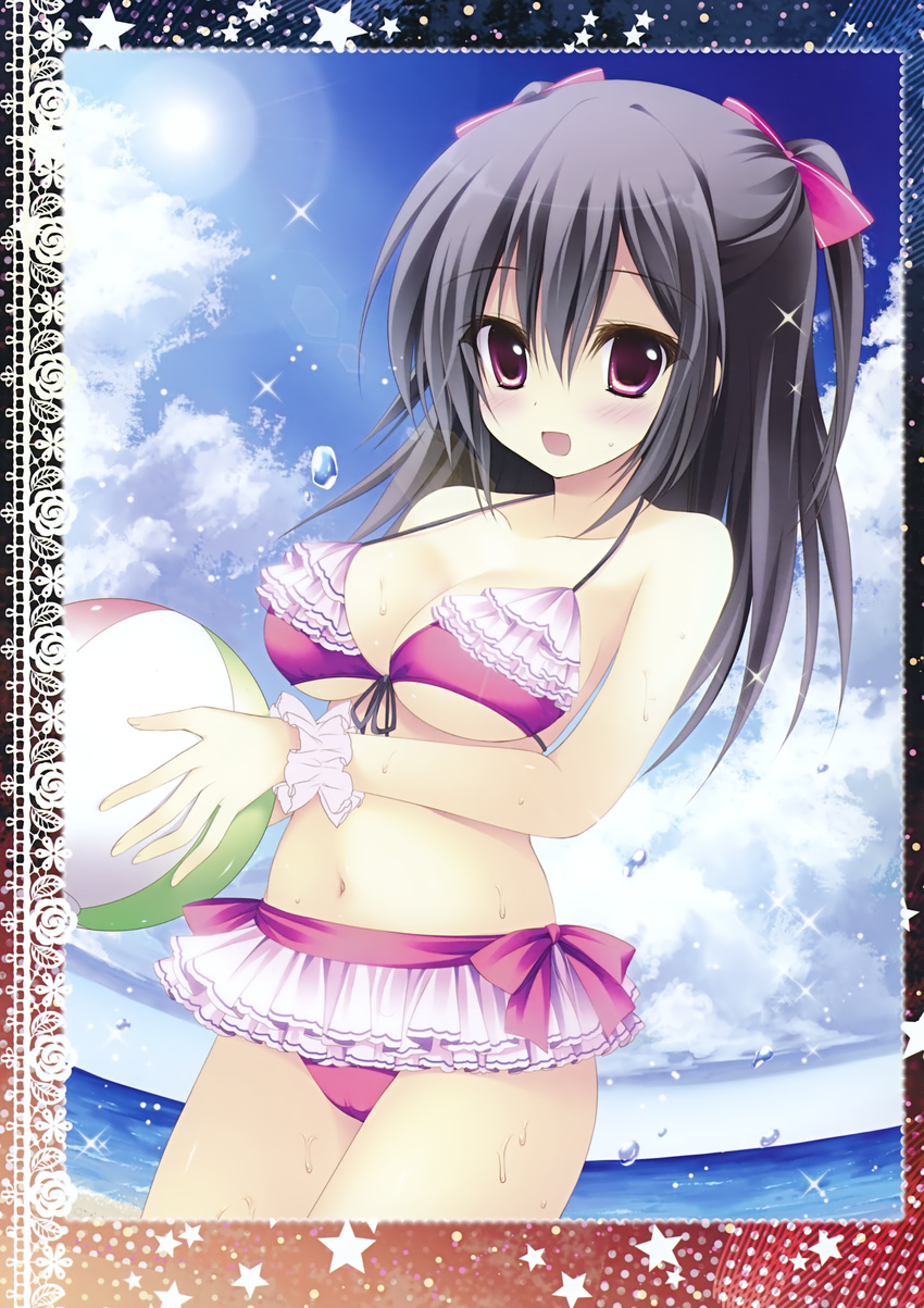 ame_zaiku bikini cleavage shiramori_yuse swimsuits underboob