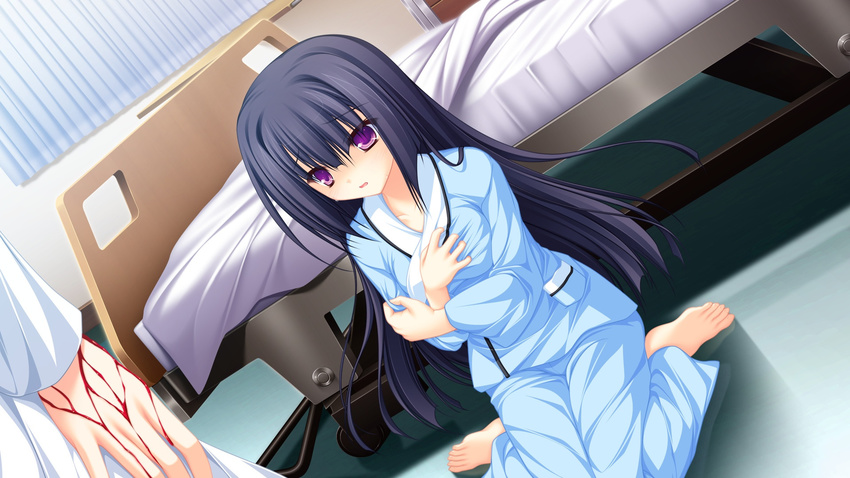 blood breast_grab feet game_cg lunaris_filia mikagami_mamizu minase_yukari pajama whirlpool