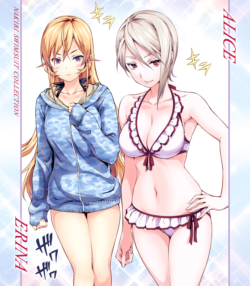 bikini cleavage nakiri_alice nakiri_erina shokugeki_no_soma swimsuits tosh