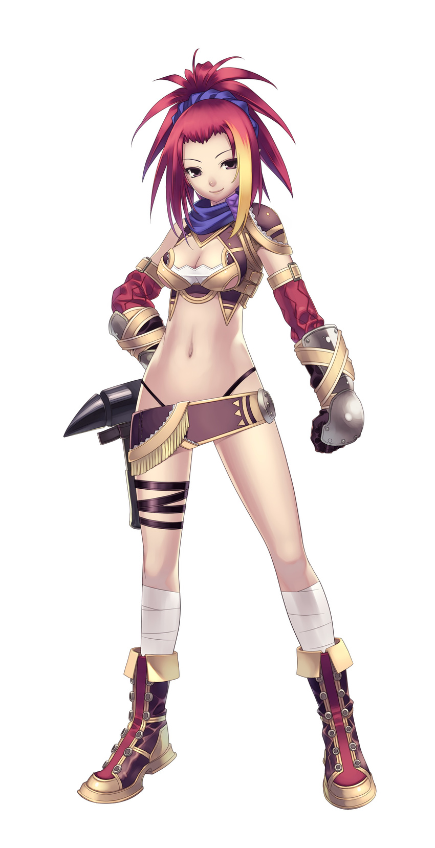 agarest_senki agarest_senki_zero armor bandages bikini_armor cleavage hirano_katsuyuki weapon