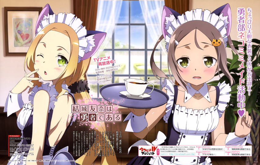 animal_ears inubouzaki_fuu maid miyoshi_karin nekomimi no_bra sakai_takahiro yuuki_yuuna_wa_yuusha_de_aru