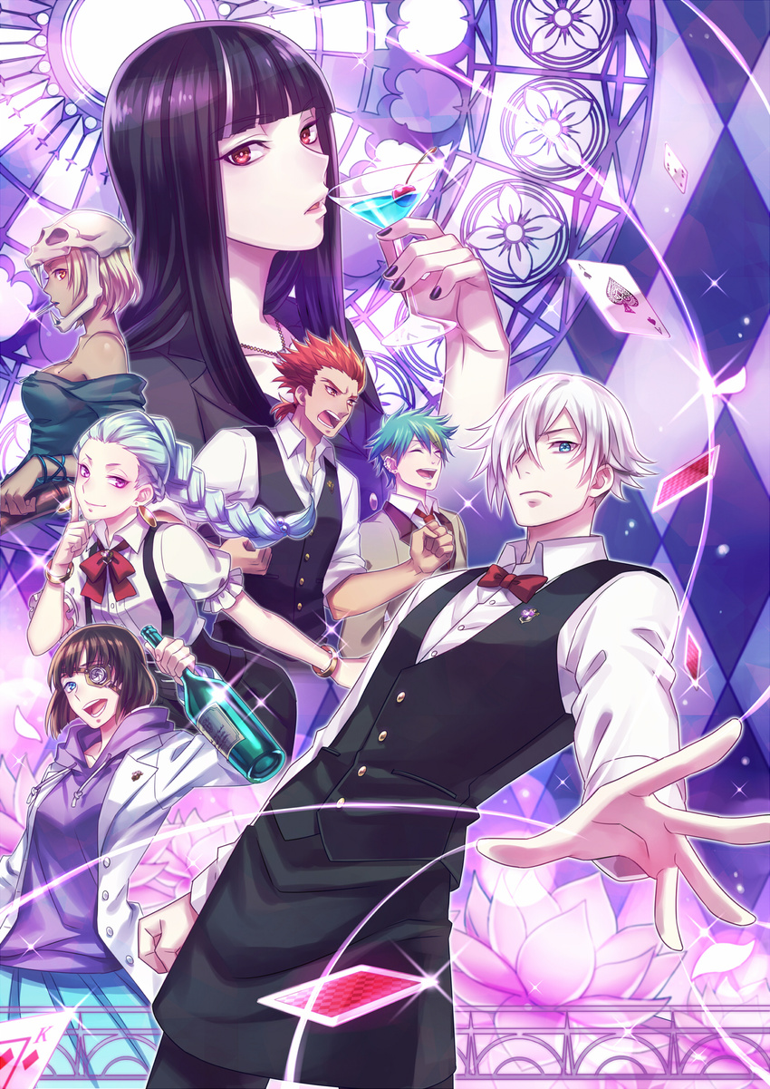 death_parade dequim eyepatch ginti kurokami_no_onna nona_(death_parade) tagme