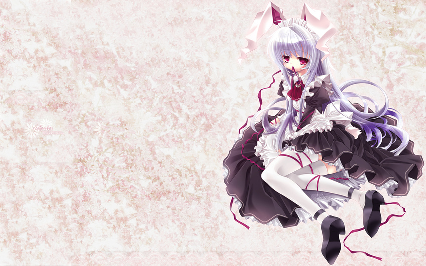 animal_ears bunny_ears capura.l dress heels maid reisen_udongein_inaba thighhighs touhou