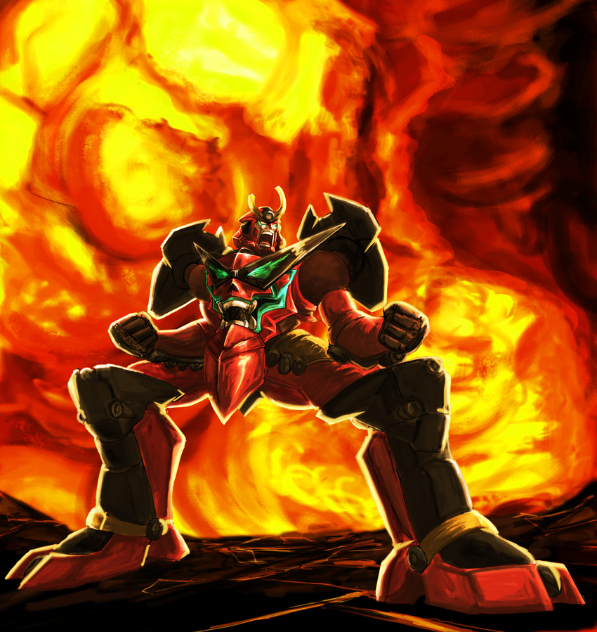 bad_pixiv_id epic fire gurren-lagann highres komgakure mecha no_humans tengen_toppa_gurren_lagann