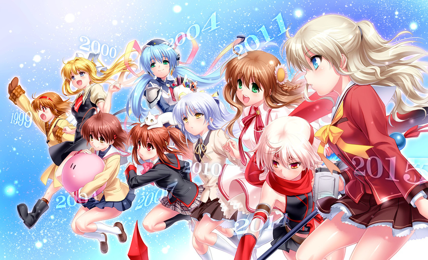 air angel_beats! armor charlotte clannad crossover furukawa_nagisa holy_breaker hoshino_yumemi jpeg_artifacts kamio_misuzu kanbe_kotori kanon little_busters! natsume_rin neko planetarian rewrite seifuku tenma_minase tenshi tomori_nao tsukimiya_ayu weapon zen