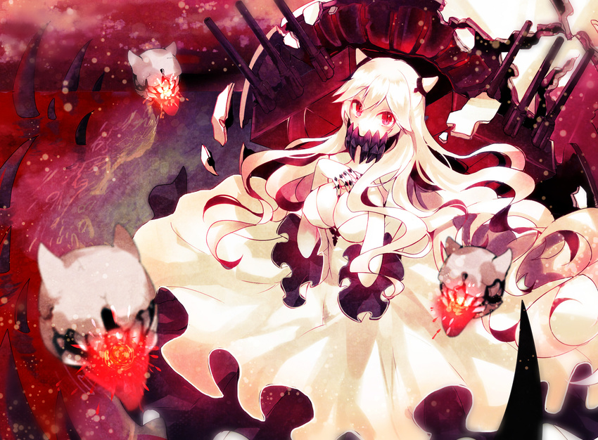 cleavage dress erect_nipples horns kantai_collection midway_hime tanuma_(tyny)