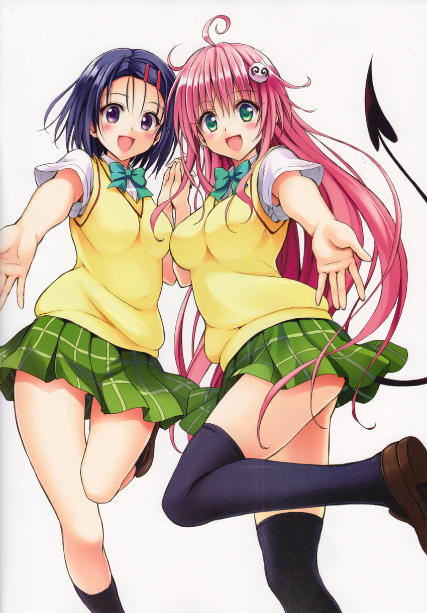 ass lala_satalin_deviluke sairenji_haruna scanning_dust screening seifuku tail thighhighs to_love_ru to_love_ru_darkness yabuki_kentarou