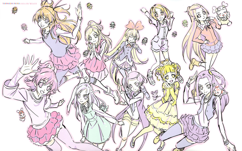 ai-chan_(precure) aida_mana daby_(precure) dokidoki!_precure dress hishikawa_rikka houjou_hibiki hummy kenzaki_makoto kurokawa_ellen madoka_aguri megane minamino_kanade neko pretty_cure rakeru_(precure) rance_(precure) regina_(dokidoki!_precure) sharuru_(precure) shirabe_ako sketch suite_pretty_cure takahashi_akira thighhighs