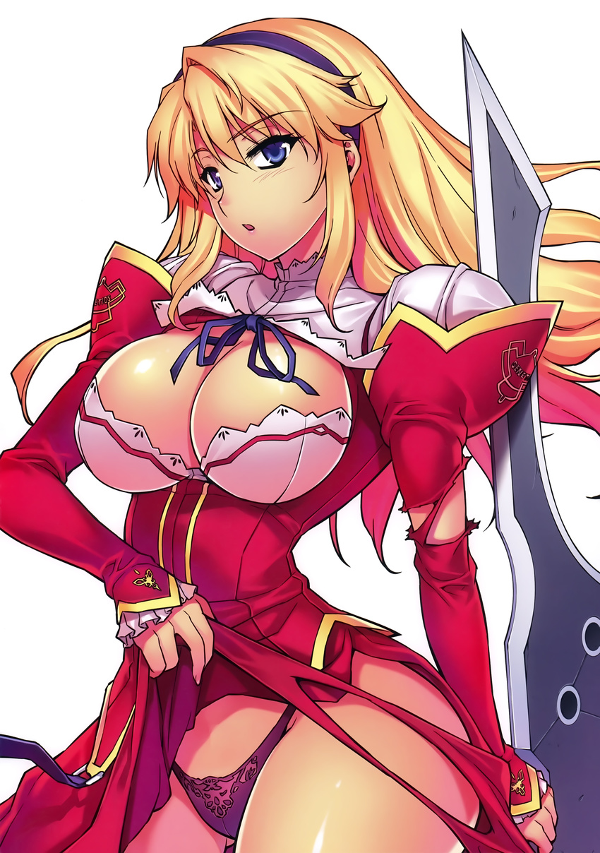 cleavage dress freezing kim_kwang-hyun pantsu satellizer_el_bridget skirt_lift torn_clothes weapon