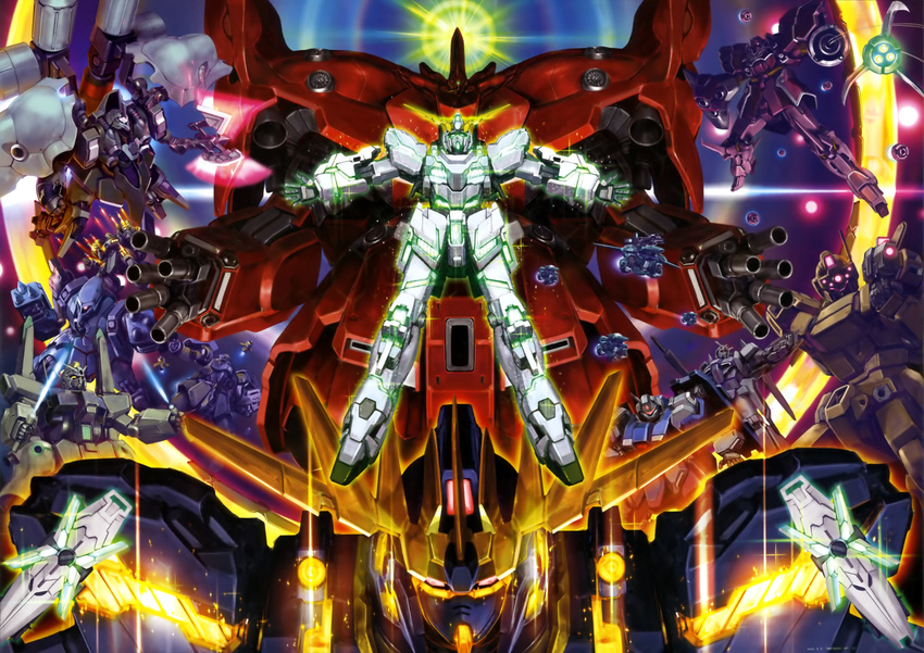 banshee gun gundam gundam_unicorn kshatriya mecha msz-006a1_zeta_plus rezel sword unicorn_gundam weapon