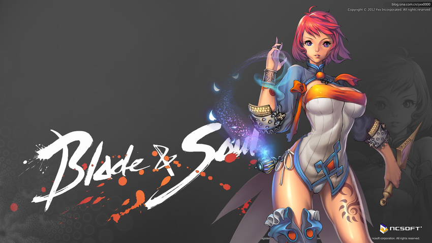 blade_&amp;_soul cameltoe cleavage pantsu string_panties tattoo thighhighs wallpaper weapon xiang