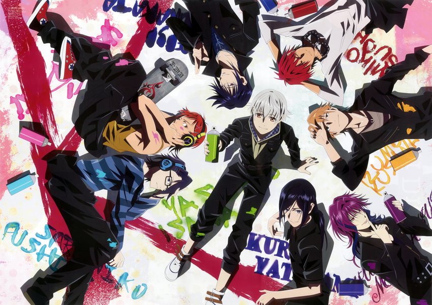 fushimi_saruhiko headphones isana_yashiro k k:_missing_kings kusanagi_izumo male megane mishakuji_yukari munakata_reisi suoh_mikoto tagme yata_misaki yatogami_kuroh