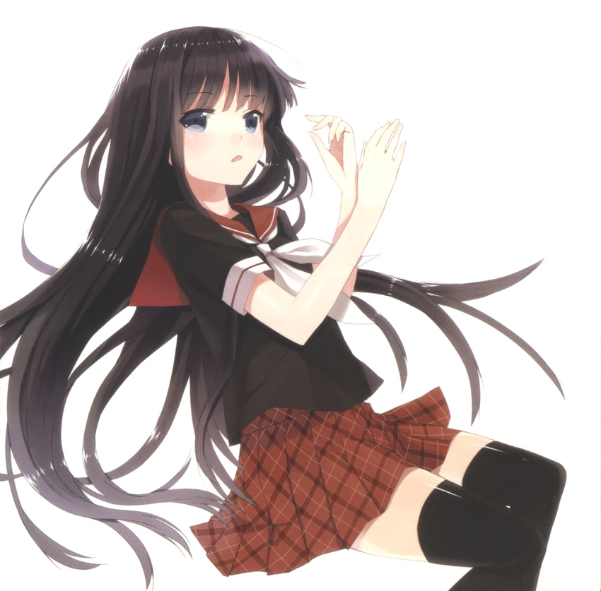 disc_cover kurasawa_moko scanning_artifacts seifuku thighhighs