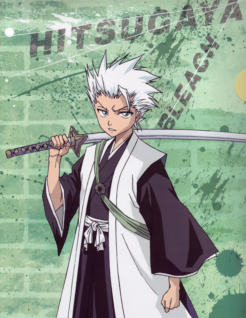 bleach hitsugaya_toushirou japanese_clothes male sword