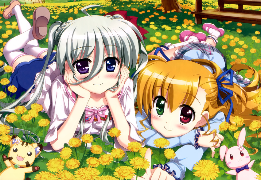 asteion einhart_stratos fujima_takuya heterochromia mahou_shoujo_lyrical_nanoha mahou_shoujo_lyrical_nanoha_vivid sacred_heart thighhighs vivio