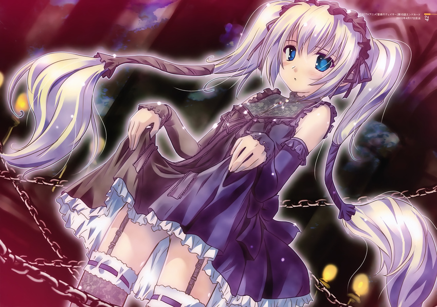 dress ekaterina_kurae gothic_lolita komatsu_e-ji lolita_fashion screening seikon_no_qwaser skirt_lift stockings thighhighs