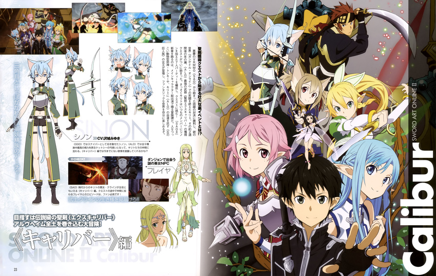 animal_ears armor asuna_(sword_art_online) cleavage dress fairy kirito klein_(sword_art_online) leafa lisbeth nekomimi pointy_ears silica sinon sword sword_art_online tagme tail weapon wings