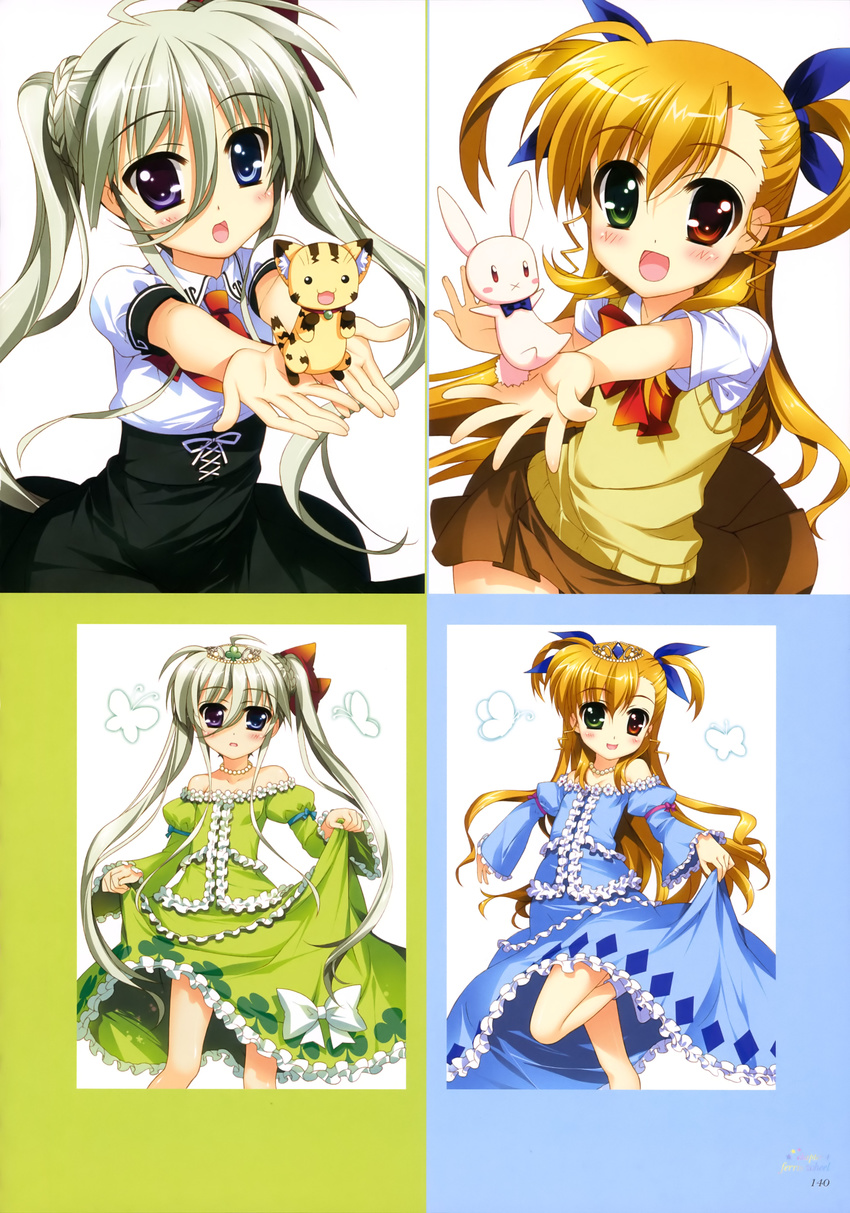 asteion dress einhart_stratos fujima_takuya heterochromia mahou_shoujo_lyrical_nanoha mahou_shoujo_lyrical_nanoha_vivid sacred_heart seifuku skirt_lift vivio