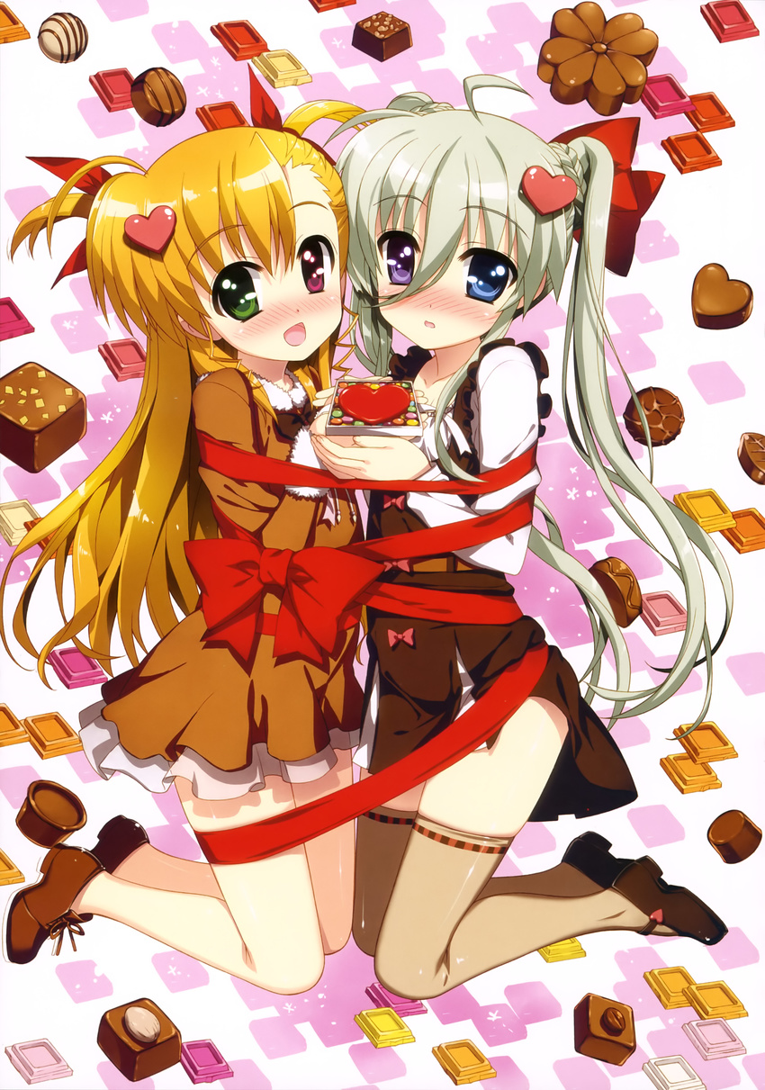 dress einhart_stratos fujima_takuya heterochromia mahou_shoujo_lyrical_nanoha mahou_shoujo_lyrical_nanoha_vivid possible_duplicate thighhighs vivio