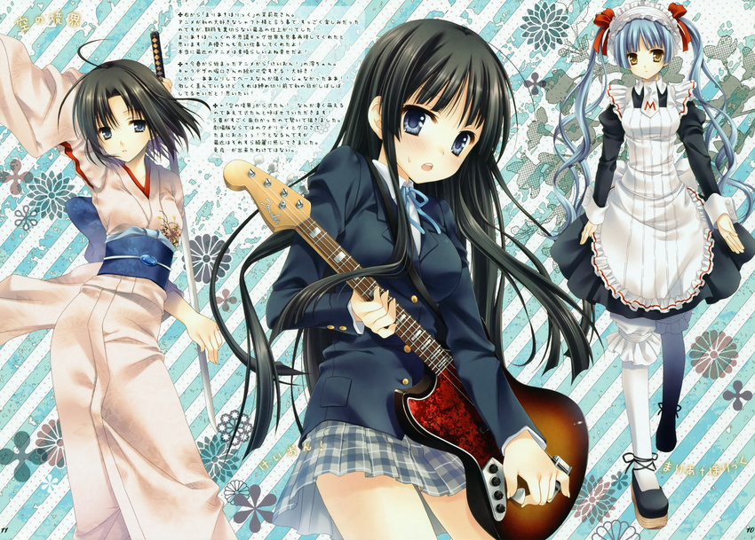 akiyama_mio bloomers dress guitar k-on! kara_no_kyoukai kimono maid maria_holic ryougi_shiki seifuku shinouji_matsurika sword tatekawa_mako wnb yukata