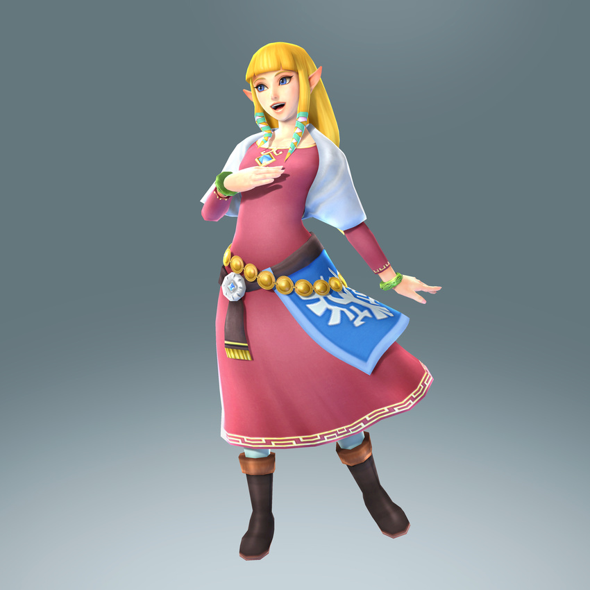 cg dress hyrule_warriors koei_tecmo pointy_ears princess_zelda the_legend_of_zelda the_legend_of_zelda:_skyward_sword