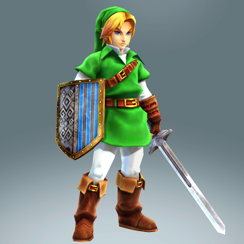 cg hyrule_warriors koei_tecmo link male pointy_ears sword the_legend_of_zelda the_legend_of_zelda:_ocarina_of_time