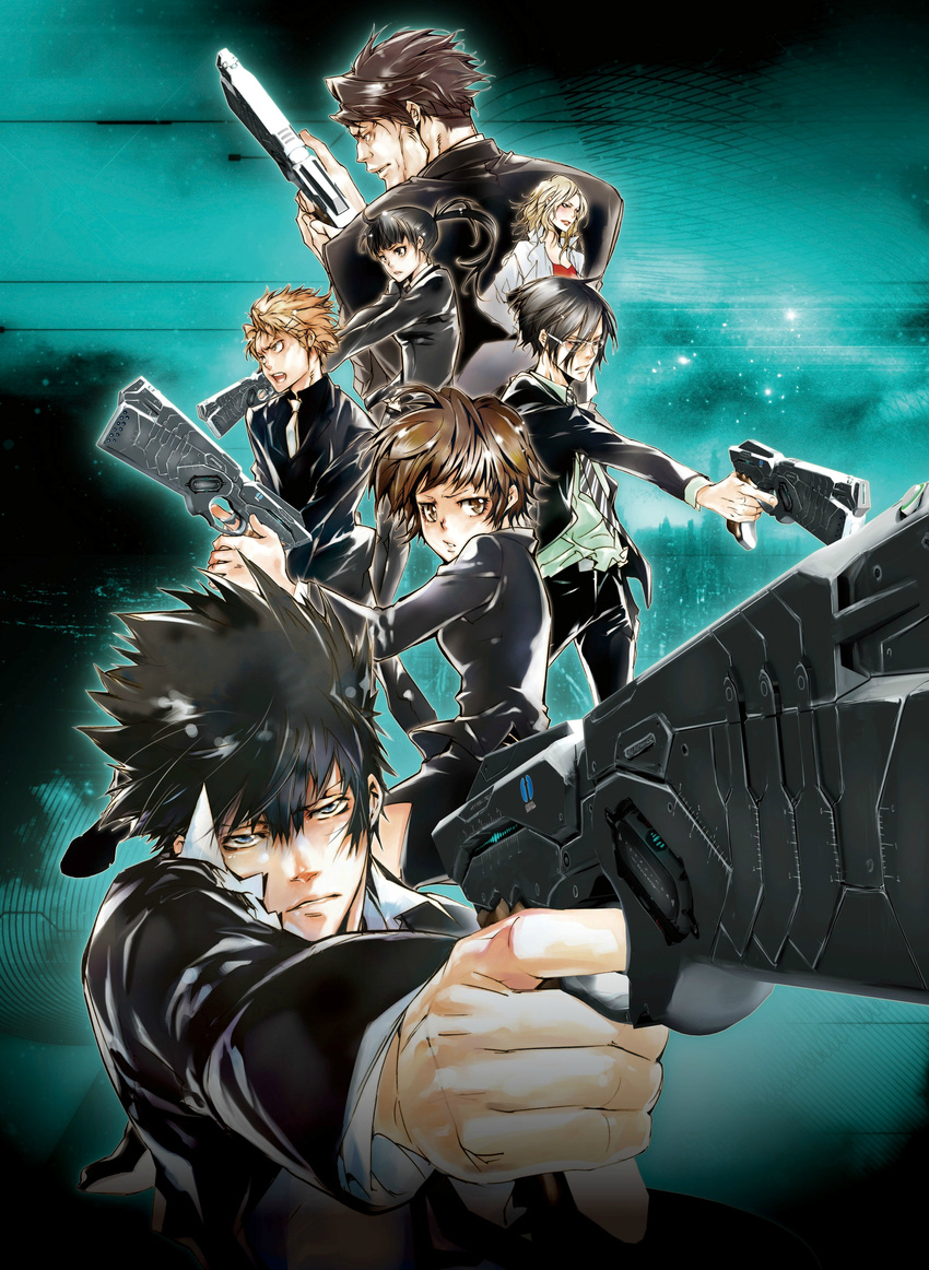 amano_akira ginoza_nobuchika gun kagari_shuusei karanomori_shion kougami_shinya kunizuka_yayoi masaoka_tomomi psycho-pass tsunemori_akane