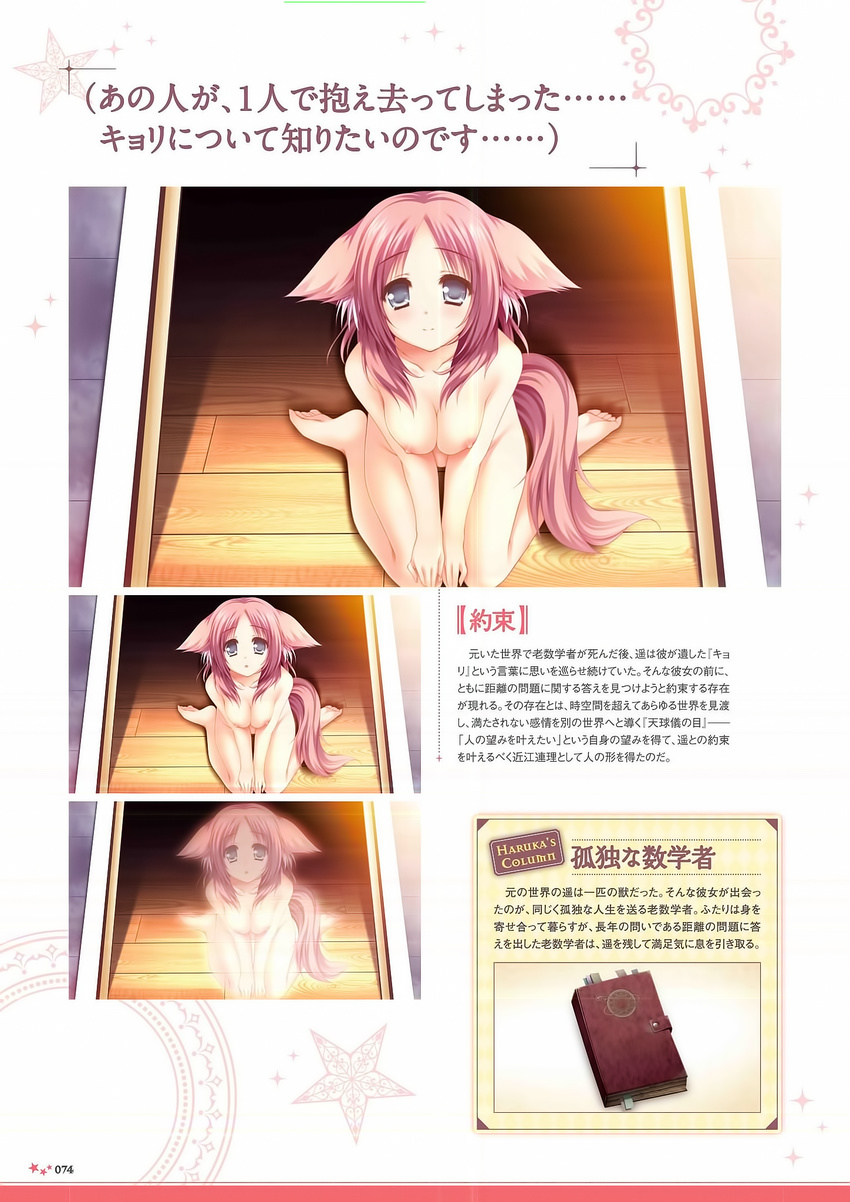 akane_haruka animal_ears inumimi lump_of_sugar moekibara_fumitake naked nipples sekai_to_sekai_no_mannaka_de tail