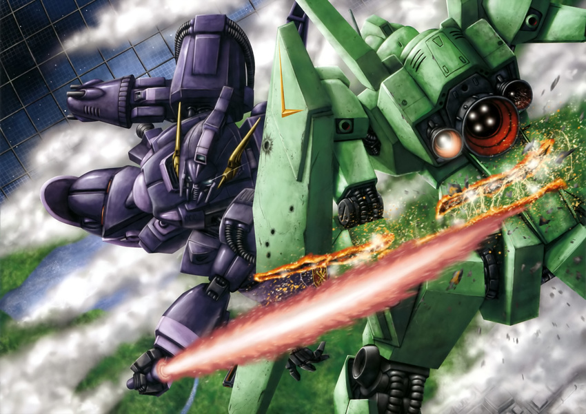 gun gundam gundam_f91 mecha sword weapon