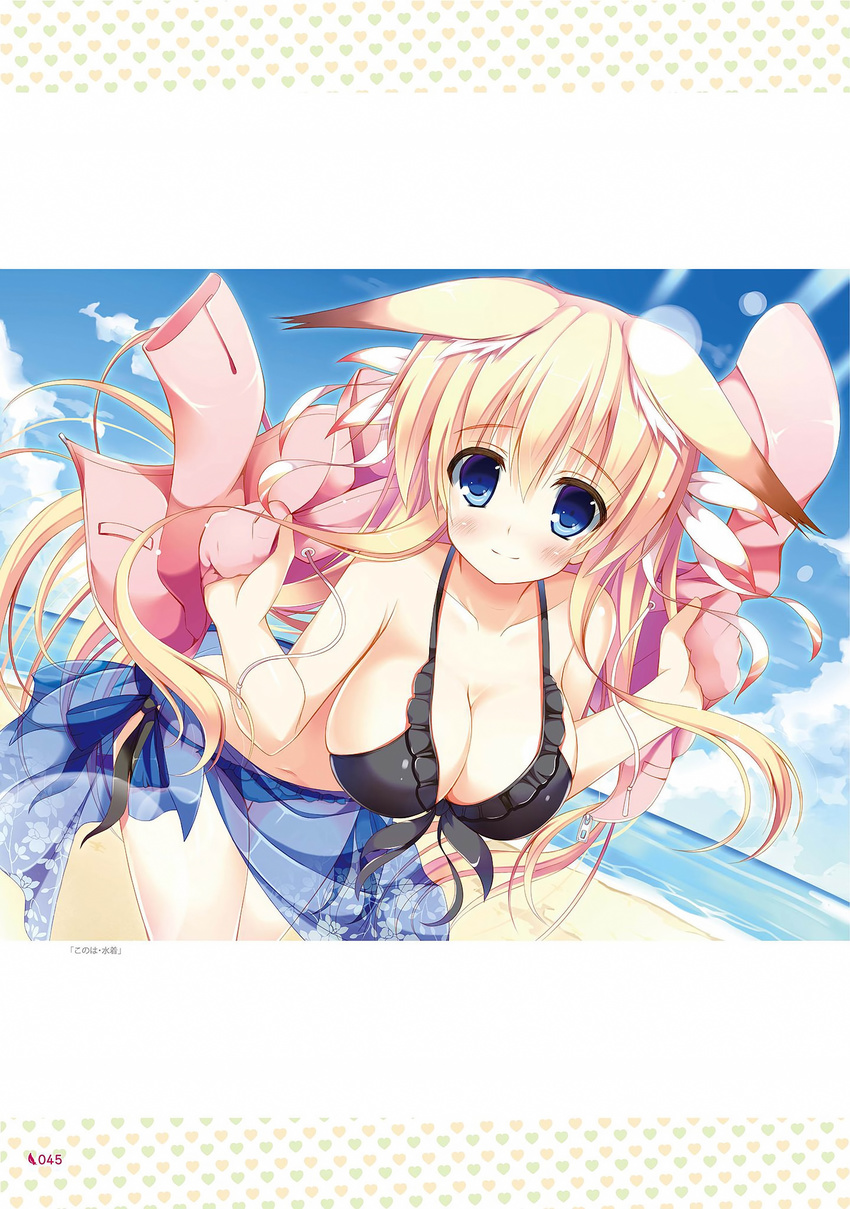 animal_ears bikini kitsune nozomi_tsubame swimsuits