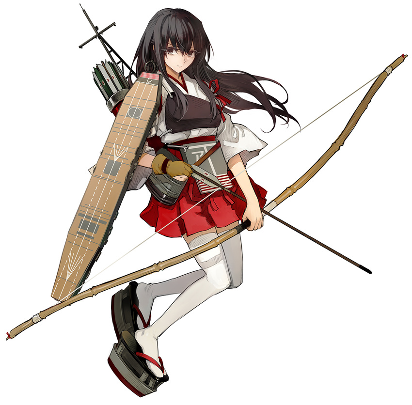 akagi_(kancolle) kantai_collection minakata_sunao thighhighs weapon