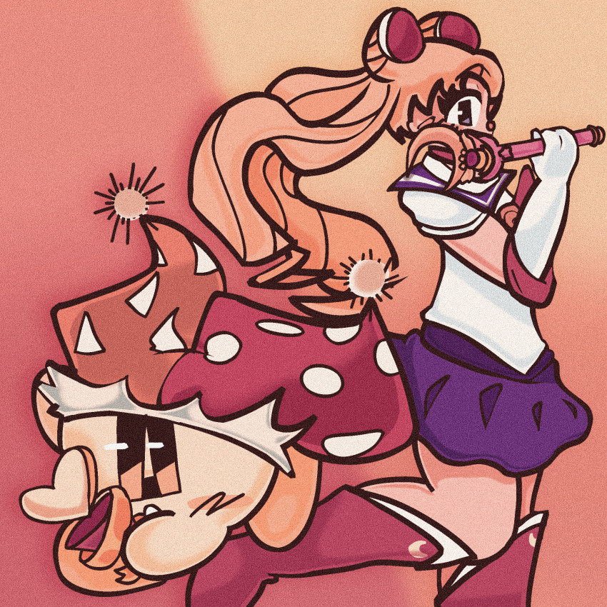 artist_request beam_kirby bishoujo_senshi_sailor_moon choker colored_skin crescent crescent_choker crescent_earrings crisis_moon_compact earrings heart heart_choker highres inner_senshi jewelry kirby kirby's_dream_land_3 kirby_(series) love_love_stick magical_girl moon_stick_(sailor_moon) non-web_source pink_skin red_choker sailor_moon sailor_senshi sailor_senshi_uniform solid_oval_eyes star_(symbol) star_rod tagme tsukino_usagi